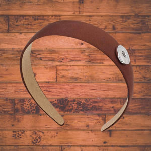 Brown Snap Button Hairband.